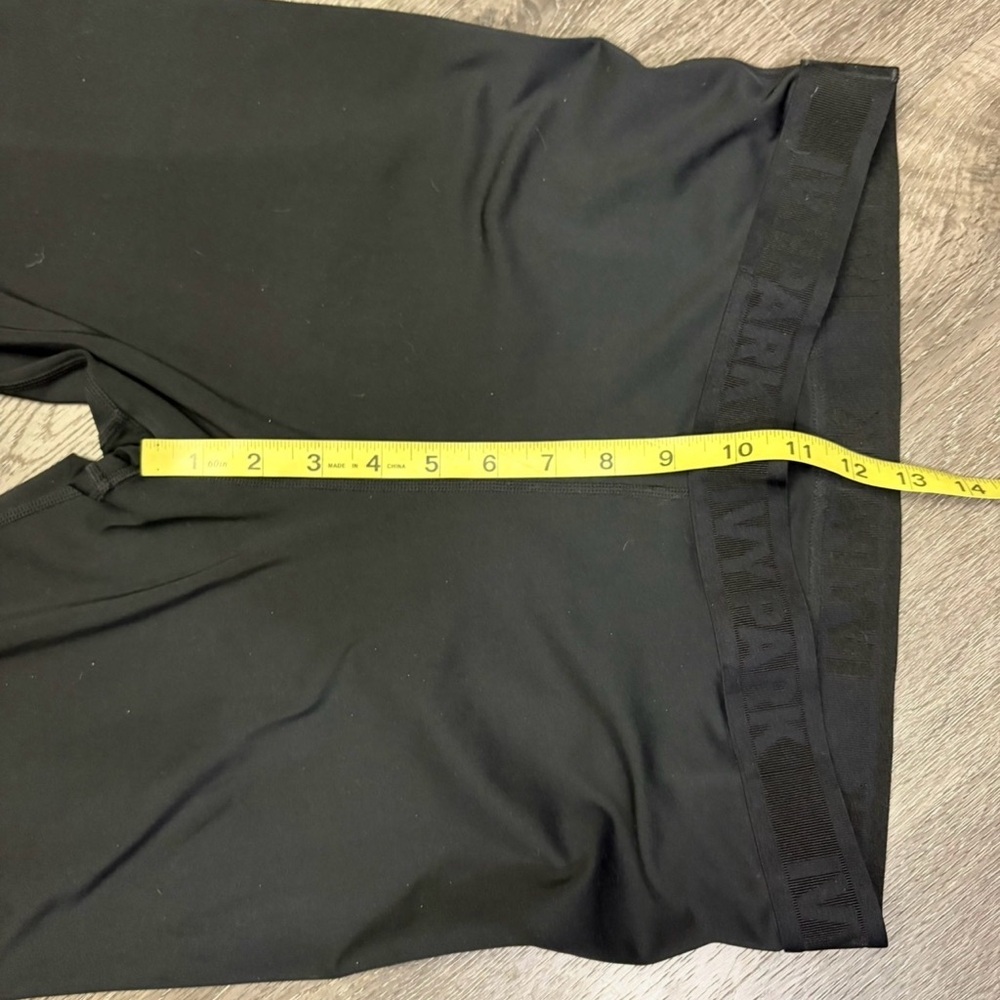 Ivy Park Size XL High Rise Black Slash Leggings Full Length Athletic Edgy Goth - Picture 14 of 15